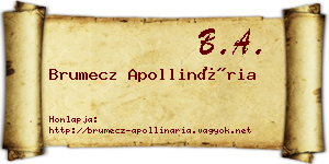 Brumecz Apollinária névjegykártya